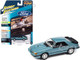 1986 Ford Mustang SVO Light Regatta Blue Metallic Black Stripes Classic Gold Collection Series Limited Edition 12768 pieces Worldwide 1/64 Diecast Model Car Johnny Lightning JLCG029-JLSP247A
