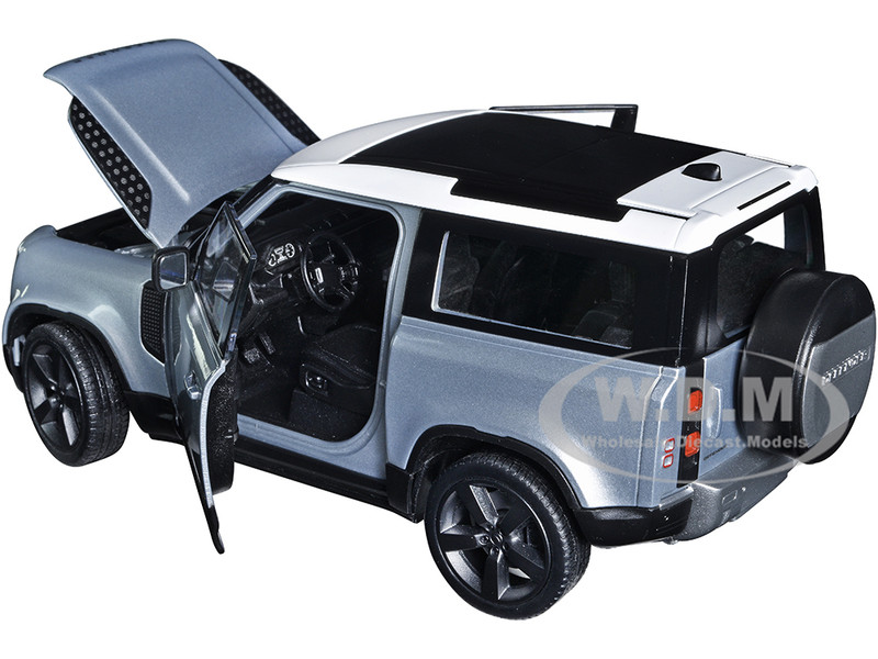2020 Land Rover Defender Silver Metallic White Top NEX Models 1/26