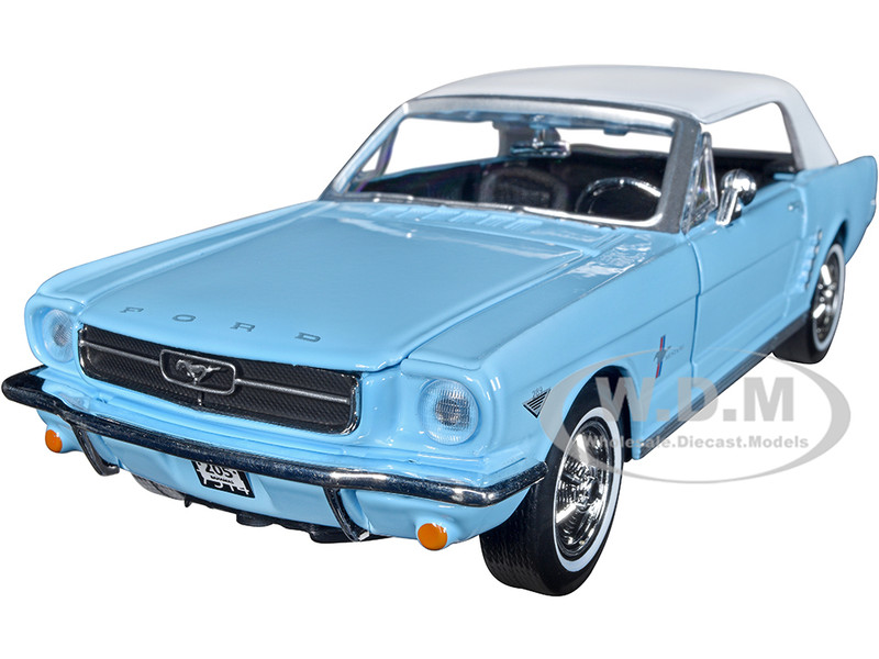 1964 1/2 Ford Mustang Light Blue White Top James Bond 007 Thunderball 1965 Movie James Bond Collection Series 1/24 Diecast Model Car Motormax 79855