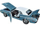 1970 Dodge Challenger Western Sport Special Light Blue Metallic with White Vinyl Top and White Interior 1/18 Diecast Model Car Greenlight 13644