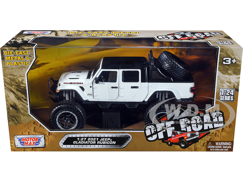 2021 JEEP GLADIATOR RUBICON OFF-ROAD PICKUP WHITE 1/27 DIECAST