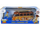 Volkswagen T1 Bus Brown Graphics Sheriff Woody Diecast Figure Surfboard Toy Story 1995 Movie Hollywood Rides Series 1/24 Diecast Model Car Jada 33176