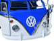 Volkswagen T1 Bus Blue  White Graphics Nostalgic Islands Ride the Wave Mickey Mouse Diecast Figure Surfboard Disney's Mickey Friends Hollywood Rides Series 1/24 Diecast Model Car Jada 33179