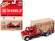 1999 International Cargo Truck Red Graphics Scrabble Pop Culture 2022 Release 2 1/64 Diecast Model Car Johnny Lightning JLPC007-JLSP257