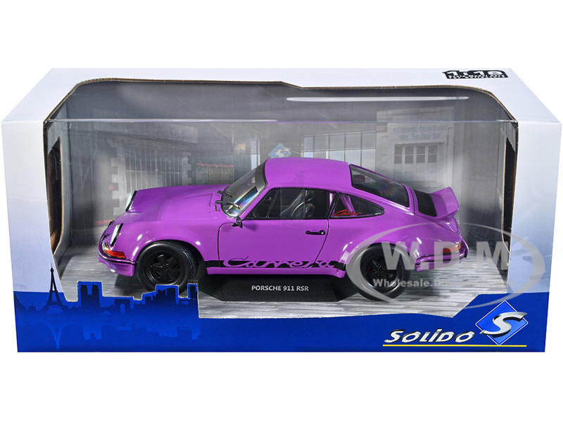 1973 Porsche 911 RSR Purple with Black Stripes 1/18 Diecast Model Car by  Solido