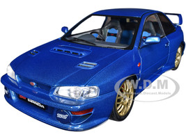 1998 Subaru Impreza 22B STi RHD Right Hand Drive Blue Metallic Gold Wheels 1/18 Diecast Model Car Solido S1807401