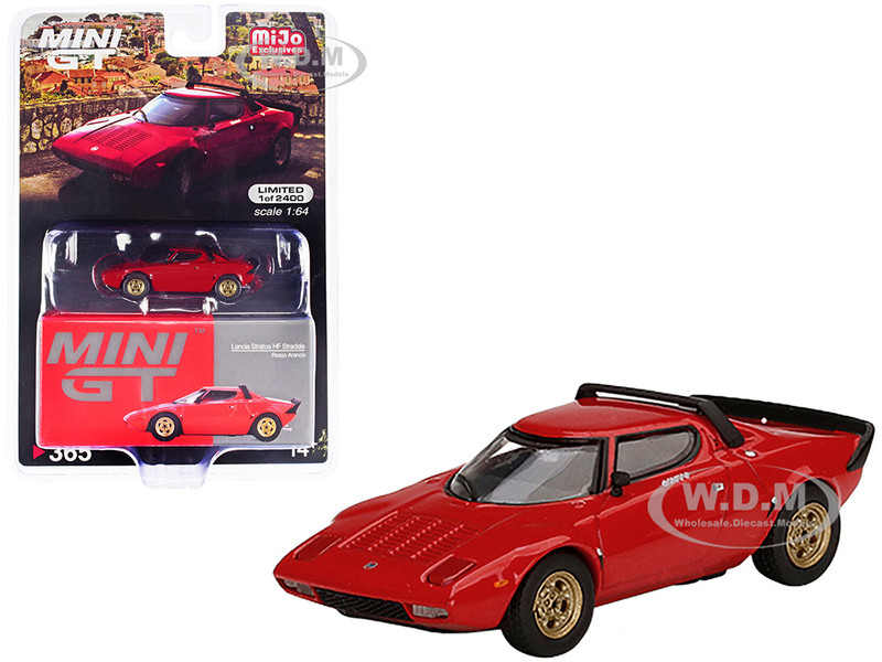 Lancia Stratos HF Stradale Rosso Arancio Red Limited Edition 2400 pieces Worldwide 1/64 Diecast Model Car True Scale Miniatures MGT00365