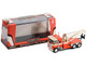 1984 Freightliner FLA 9664 Tow Truck Orange and White with Brown Graphics 1/43 Diecast Model Car Greenlight 86631