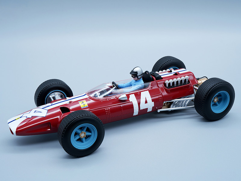 Ferrari 512 #14 Pedro Rodriguez Formula One F1 United States GP 1965 with Driver Figure Mythos Series Limited Edition to 90 pieces Worldwide 1/18 Model Car Tecnomodel TMD18-98D
