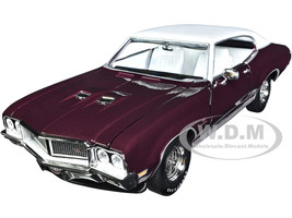 1970 Buick GS Stage 1 Burgundy Mist Metallic with White Top and Interior Muscle Car & Corvette Nationals MCACN 1/18 Diecast Model Car Auto World AMM1296