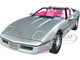 1986 Chevrolet Corvette Convertible Silver Metallic with Pink Interior Barbie Silver Screen Machines 1/18 Diecast Model Car Auto World AWSS142