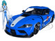 2020 Toyota Supra Blue Graphics Max Sterling Diecast Figurine Robotech Hollywood Rides Series 1/24 Diecast Model Car Jada 33676