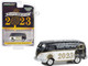 Volkswagen Type 2 Panel Van Happy New Year 2023 Black and White Hobby Exclusive Series 1/64 Diecast Model Greenlight 30436