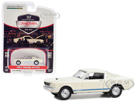 1965 Shelby GT350 White with Blue Stripes Lot #1381 Barrett Jackson Scottsdale Edition Series 12 1/64 Diecast Model Car Greenlight 37290C