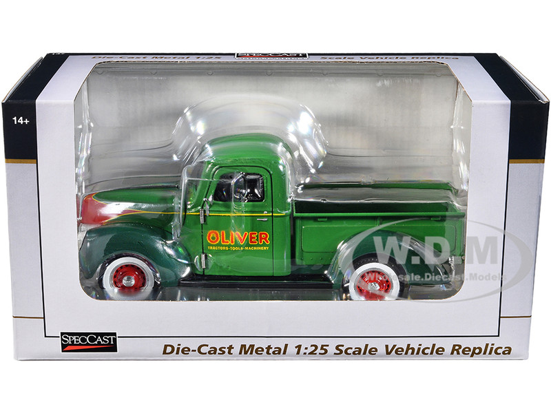 1940 Ford Pickup Truck Oliver Dark Light Green 1/25 Diecast