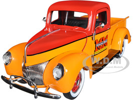 1940 Ford Pickup Truck Minneapolis Moline Orange Red Black Stripes 1/25 Diecast Model Car SpecCast SCT916