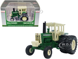 Oliver 2255 White Wide Front Tractor Dual Wheels Green White Canopy The 3 Beasts Series 1/64 Diecast Model SpecCast CUST2038