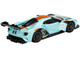 Ford GT MK II #002 #15 Light Blue Orange Stripes Limited Edition 6000 pieces Worldwide 1/64 Diecast Model Car Mini GT MGT00359