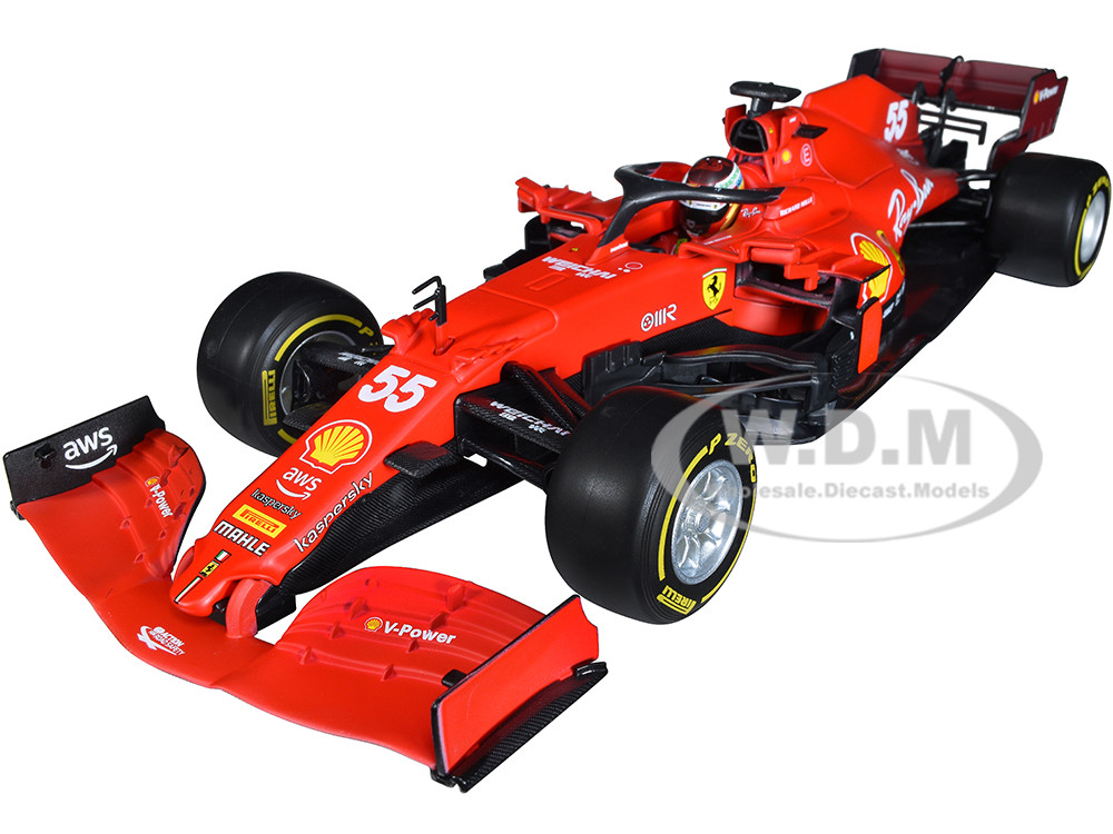 Ferrari SF21 #55 Carlos Sainz Formula One F1 Ferrari Racing Series 1/18 Diecast Model Car Bburago