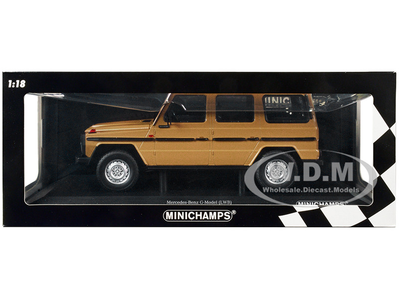 1980 Mercedes-Benz G-Model LWB Beige Black Stripes Limited Edition 504 pieces Worldwide 1/18 Diecast Model Car Minichamps 155038104