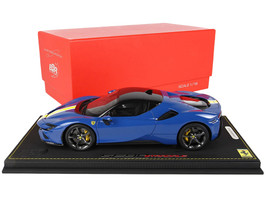 Ferrari SF90 XX Spider Dino Azzurro Blue with DISPLAY CASE