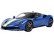 2019 Ferrari SF90 Stradale Azzurro Dino Blue Yellow White Stripes DISPLAY CASE Limited Edition 99 pieces Worldwide 1/18 Model Car BBR P18180F