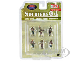 Soldiers 64 6 piece Diecast Set Military Figures Limited Edition 4800 pieces Worldwide 1/64 Scale Models American Diorama AD-76502MJ