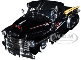 1951 Chevrolet 3100 Pickup Truck Lowrider Black Graphics Street Low Series 1/24 Diecast Model Car Jada 34291