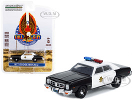 1977 Dodge Monaco Police Black White County Sheriff's Department Fall Guy Stuntman Association Hollywood Special Edition 1/64 Diecast Model Car Greenlight 44965D
