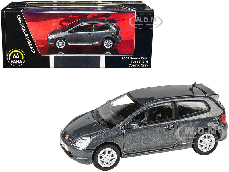 2001 Honda Civic Type R EP3 Cosmic Gray Metallic 1/64 Diecast Model Car Paragon Models PA-55344