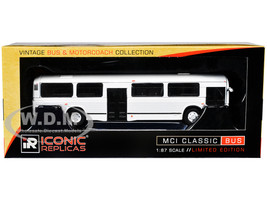 MCI Classic City Bus Plain White Vintage Bus & Motorcoach Collection 1/87 Diecast Model Iconic Replicas 87-0378