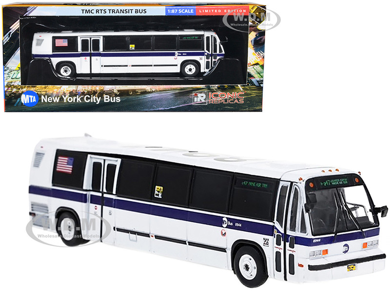 TMC RTS Transit Bus MTA New York 47 LaGuardia Airport Marine Air Term MTA New York City Bus Series 1/87 HO Diecast Model Iconic Replicas 87-0397