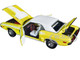 1971 Dodge Challenger R/T 383 Banana Yellow White Stripes Vinyl White Top Limited Edition 6550 pieces Worldwide 1/24 Diecast Model Car M2 Machines 40300-95B