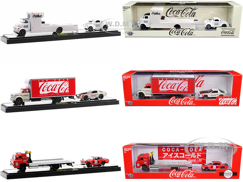 Auto Haulers Coca-Cola Set 3 pieces Release 19 Limited Edition 8400 pieces Worldwide 1/64 Diecast Models M2 Machines 56000-TW19