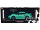 2021 Porsche 911 Turbo S SportDesign Package #20 Green Silver Stripes Limited Edition 504 pieces Worldwide 1/18 Diecast Model Car Minichamps 155069175
