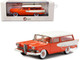 1958 Edsel Roundup Two Door Station Wagon Orange Red White Stripe Top Limited Edition 250 pieces Worldwide 1/43 Model Car Esval Models EMUS43086B