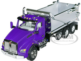Kenworth T880 Day Cab Rogue Transfer Dump Body Truck Purple Chrome 1/64 Diecast Model DCP/First Gear 60-1414
