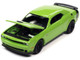 2019 Dodge Challenger R/T Scat Pack Sublime Green Black Tail Stripe Modern Muscle Limited Edition 1/64 Diecast Model Car Auto World 64372-AWSP111B
