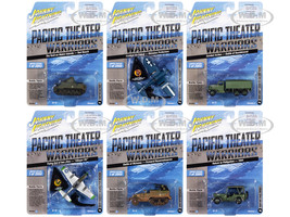Pacific Theater Warriors Military 2022 Set A 6 pieces Release 1 1/64 -1/144 Diecast Model Cars Johnny Lightning JLML007A