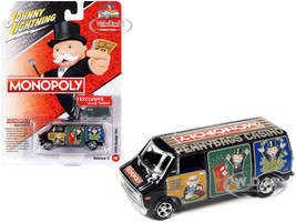 1976 Dodge Van Black Pennybags Casino - Monopoly Dodge Van Monopoly Game Token Pop Culture 2022 Release 3 1/64 Diecast Model Car Johnny Lightning JLPC008-JLSP272