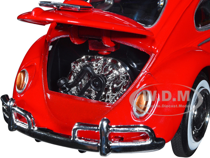 Volkswagen Beetle Red "Enjoy Coca Cola" with Roof Rack and Accessories   Diecast Model Car by Motor City Classics