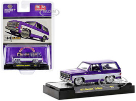 1973 Chevrolet K5 Blazer Purple Metallic White Limited Edition 6600 pieces Worldwide 1/64 Diecast Model Car M2 Machines 31500-MJS41