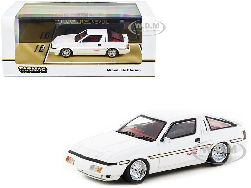 Mitsubishi Starion Turbo RHD Right Hand Drive White Metallic Road64 Series 1/64 Diecast Model Car Tarmac Works T64R-055-WHT