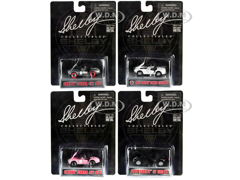 Carroll Shelby 50th Anniversary 4 piece Set 2022 Release Q 1/64 Diecast Model Cars Shelby Collectibles 16403Q
