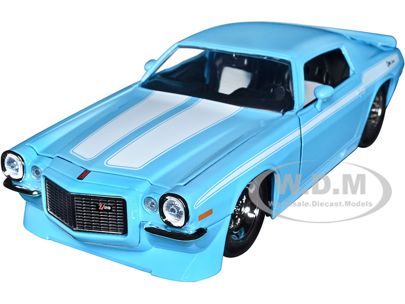 1971 Chevrolet Camaro Z/28 Light Blue White Stripes Bigtime Muscle