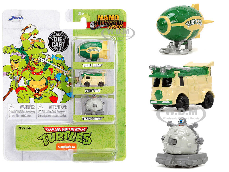 Teenage Mutant Ninja Turtles 3 piece Set Nickelodeon Nano Hollywood Rides Series Diecast Model Cars Jada 31790