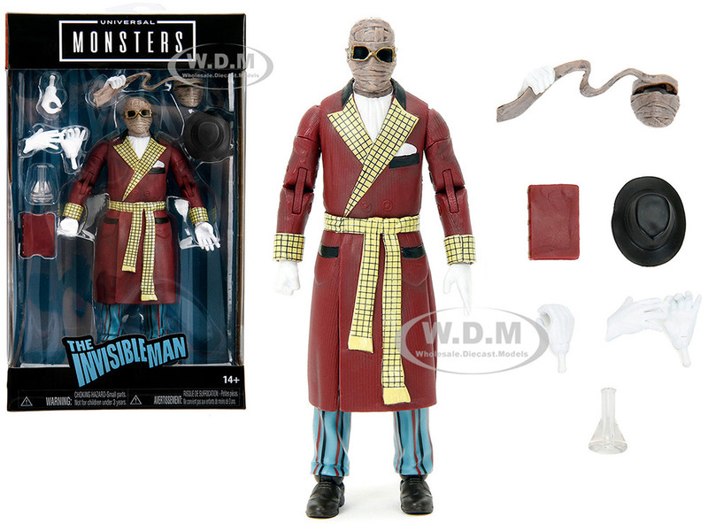 The Invisible Man 6 Moveable Figure Accessories Alternate Head Hands Universal Monsters Series Jada 33776