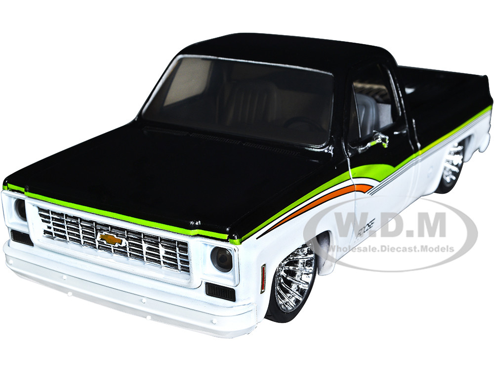 1973 Chevrolet Cheyenne Super 10 Pickup Truck Black Bright White