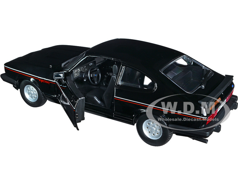 1982 FORD CAPRI BLACK W/ STRIPES 1/24 DIECAST MODEL CAR BY BBURAGO