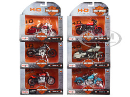 Harley-Davidson Motorcycles 6 piece Set Series 40 1/18 Diecast Models Maisto 31360-40